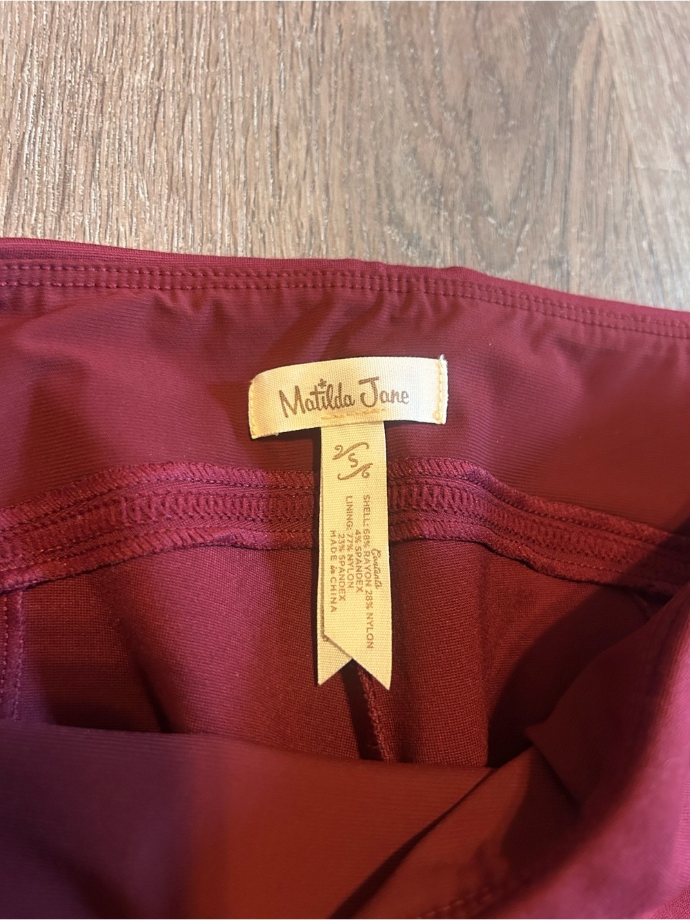 Matilda Jane Burgundy Skinny Ponte Pants Small NWOT - Picture 2 of 9